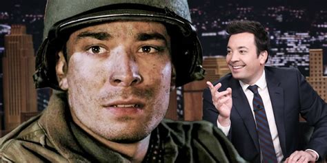 Jimmy Fallon. Jimmy Fallon was a comedian on Saturday Night Live at the time Band of Brothers was filmed. Now he is instantly recognizable as the host of a late night talk show. ... Since Band of Brothers aired around the end of the Friends run one could say his career peaked with Band of Brothers. But, then again, no one ever called …
